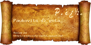 Paukovits Ágota névjegykártya